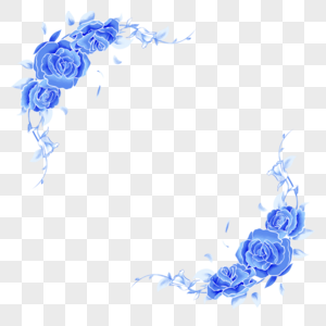 深蓝色玫瑰边框图片