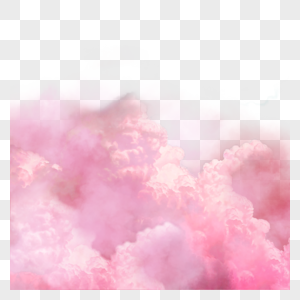 卡通天空云朵密集柔软粉色素材
