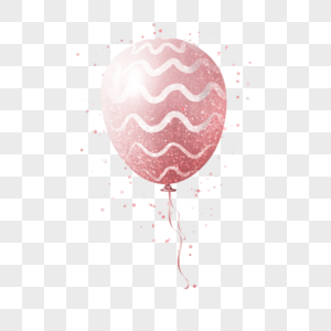 气球波浪条纹粉色装饰图片