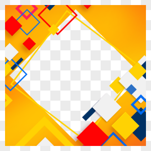 黄色主题红蓝几何图案twibbon几何渐变抽象边框图片