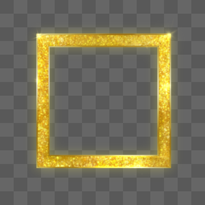 金粉金色颗粒发光金属正方形边框图片