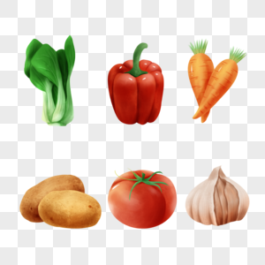 蔬菜组合土豆西红柿大蒜高清图片