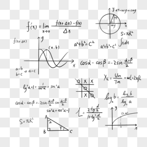 数学涂鸦公式简约风格图片