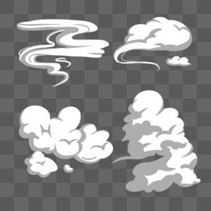 漫画烟雾漂浮云朵图片