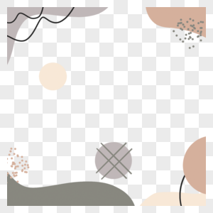 棕色涂鸦线条孟菲斯抽象边框图片