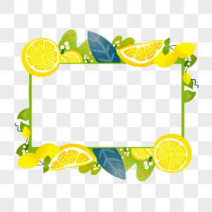 夏日水果柠檬边框图片