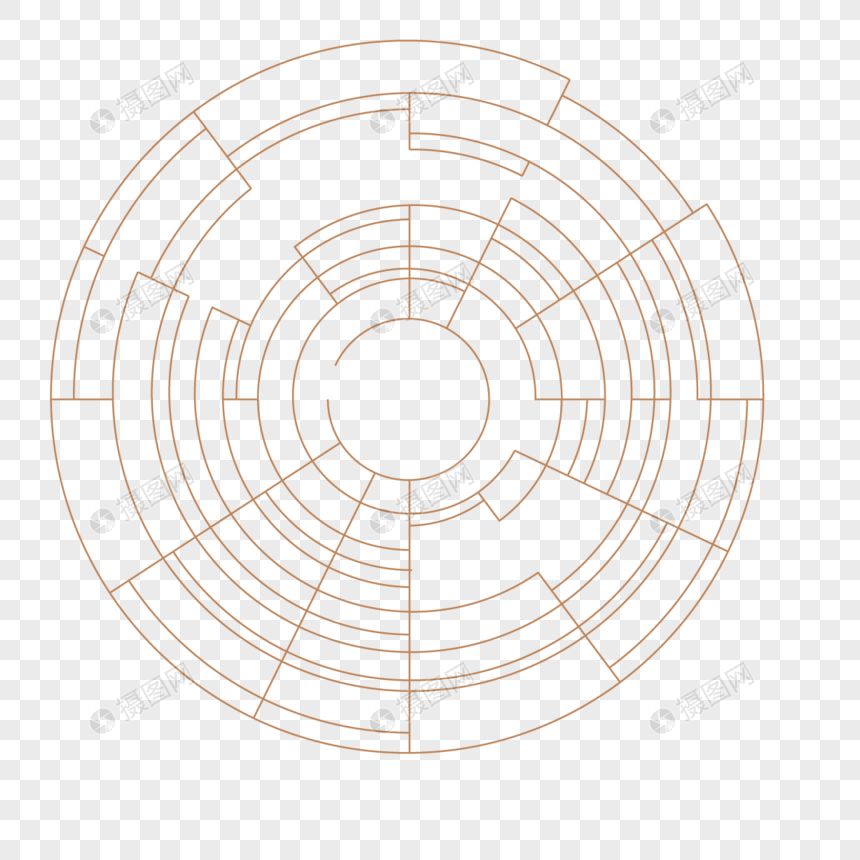 黄色科幻圈png免费下载图片