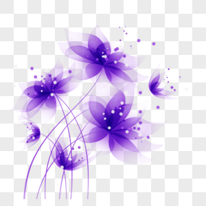 水彩金粉抽象紫色高贵半透明花卉图片