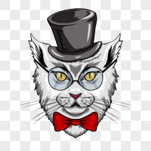 绅士猫领结猫咪肖像高清图片