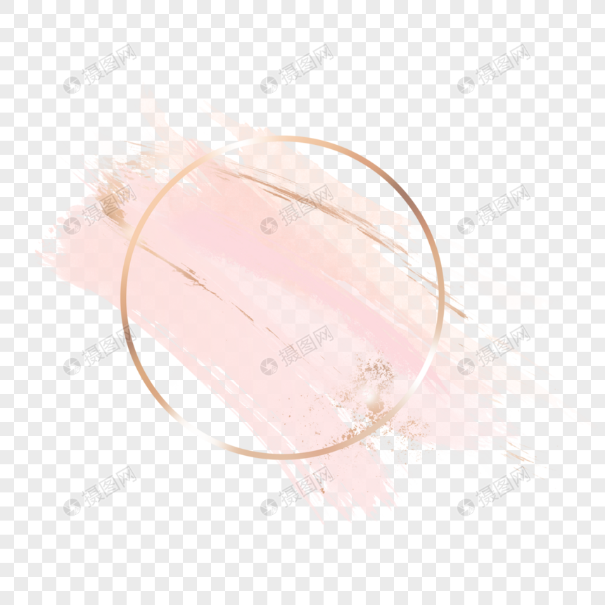 圆形水墨纹理玫瑰金抽象边框图片