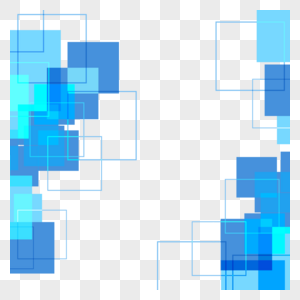 抽象线条蓝色不规则正方形几何边框图片