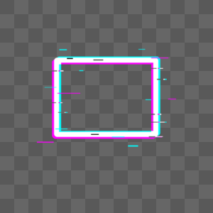 霓虹故障风格几何矩形边框图片