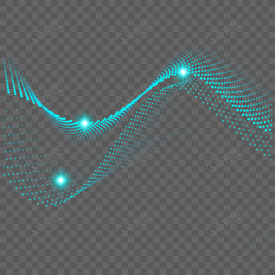 绿色螺旋波纹光效抽象量子图片