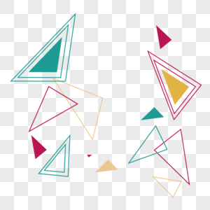 彩色线条三角形png免费下载图片