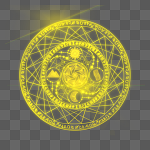 占星魔法阵黄色光效线条高清图片