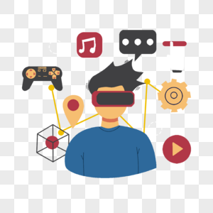vr虚拟现实游戏未来科技插画图片
