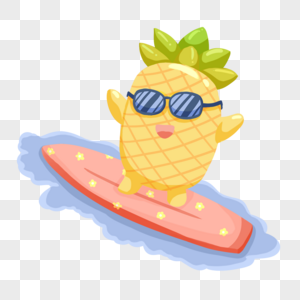夏季可爱冲浪水果菠萝图片