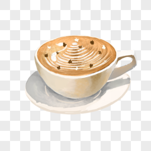 螺旋拉花水彩咖啡图片