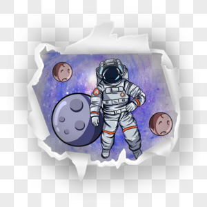 撕纸宇宙宇航员梦幻星空星球科技太空图片