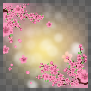 春天桃花阳光光斑光效图片