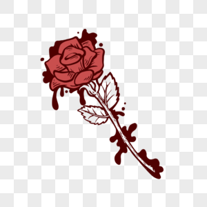 用具带血的玫瑰高清图片