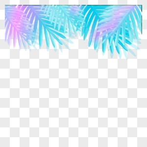水彩霓虹树叶装饰图案图片