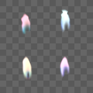 四个偏冷的蜡烛火焰图片