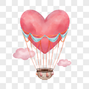 完美浪漫情人节热气球高清图片