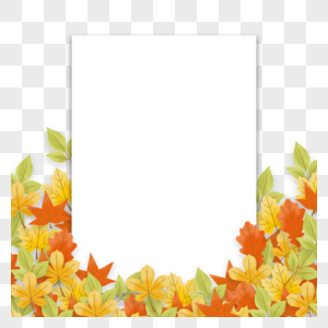 长方形枫叶树叶秋天叶子边框图片