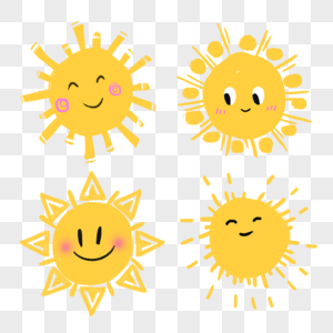 可爱涂鸦微笑太阳图片