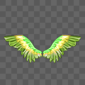 绿色光效炫彩翅膀图片