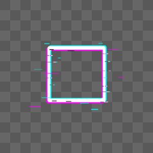 霓虹故障风格几何方形边框图片
