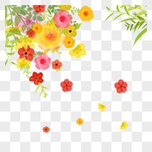 可爱水彩花卉边框图片