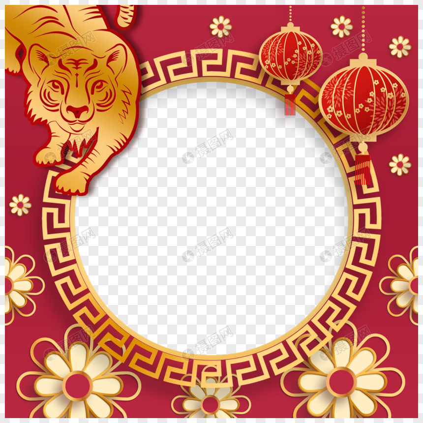 虎年新年春节装饰twibbon边框图片