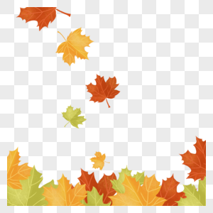 飘落下来的秋天落叶底边框图片