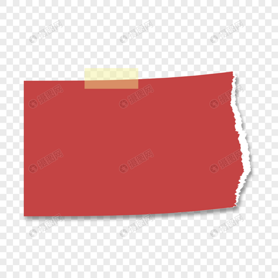 红色撕碎的纸破碎的便签纸图片