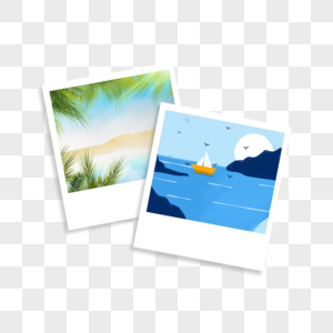 夏季相纸相框景物海洋照片图片