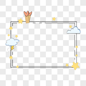 卡通天气线条边框图片