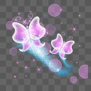 金粉光效抽象蝴蝶飞舞图片