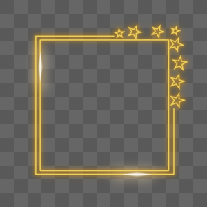 金色光效星星双条纹纵向长方形边框高清图片