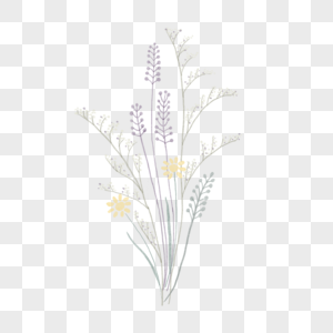 野花花束水彩风格婚礼淡紫色黄色图片