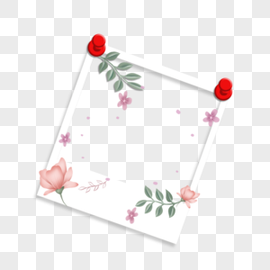 剪纸花卉宝丽来浪漫相框图片