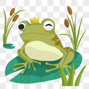 夏季卡通可爱动物青蛙王子图片