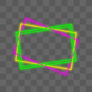 长方形边框文本框霓虹光效紫绿色图片