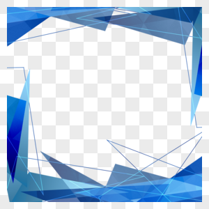 不规则三角形几何抽象线条蓝色边框图片