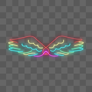霓虹翅膀多彩光效图片