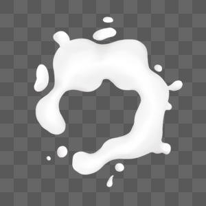 掉落的牛奶水花飞溅的牛奶液体印记图片