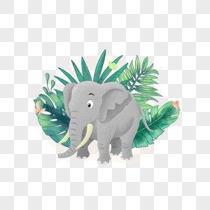 夏季大象动物剪贴画图片