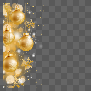 圣诞节装饰球金色雪花光效图片