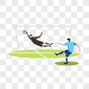 球员射门门将足球运动比赛插画图片